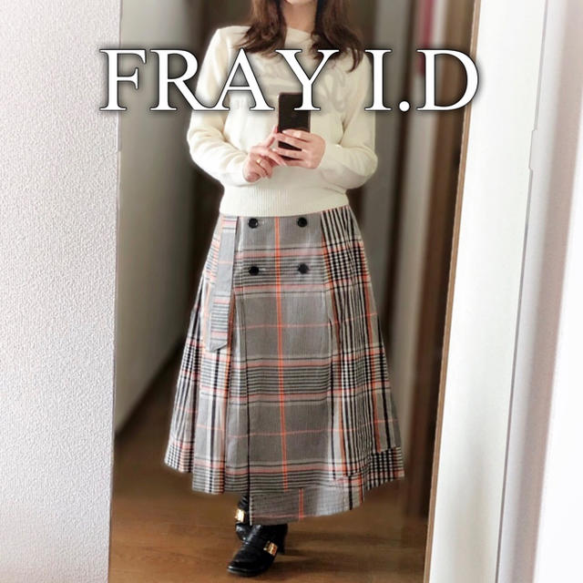 FRAY I.D◆チェック トレンチ プリーツスカート◆グレンチェック 美品