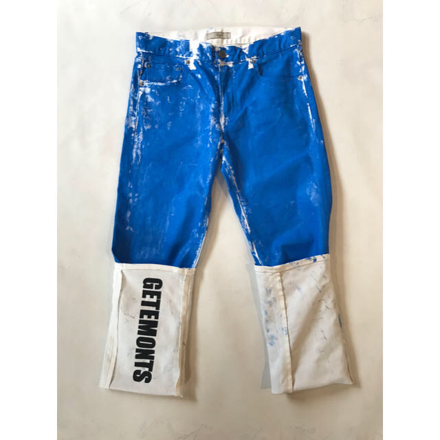 GETEMONTS Paint Blue Apron Pants