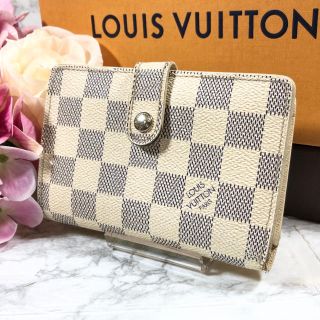 ルイヴィトン(LOUIS VUITTON)のルイヴィトン　ヴィエノワ　ダミエ　アズール　がま口　二つ折り　財布 N61676(財布)