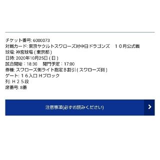 阪神タイガース ヤクルトスワローズ 3月25日 内野指定席1塁 連番 チケット