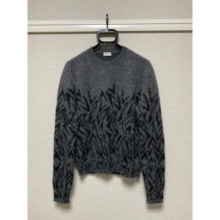 サンローラン(Saint Laurent)のサンローラン 19SS ブーメランジャカードニット XSグレー国内正規品セーター(ニット/セーター)