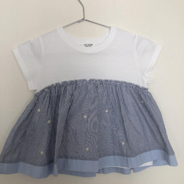 yori pocket 星 ストライプ  キッズ/ベビー/マタニティのキッズ服女の子用(90cm~)(Tシャツ/カットソー)の商品写真