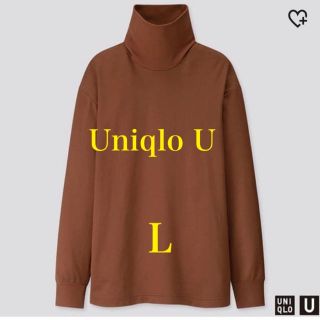 ユニクロ(UNIQLO)の新品★UniqloU★MENS★タートルネックT★ブラウンL★ユニクロユー(Tシャツ/カットソー(七分/長袖))