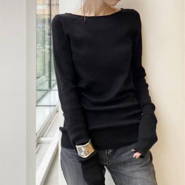 未使用　L'Appartement Rib B/N Knit ブラック