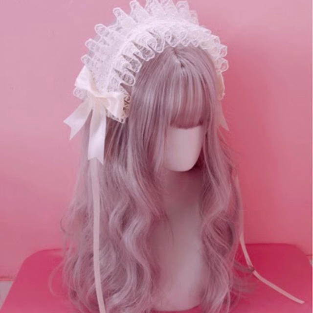 ヘッドドレス　リボン カチューシャ ロリータやコスプレなどに　ゆめかわいい レディースのヘアアクセサリー(カチューシャ)の商品写真