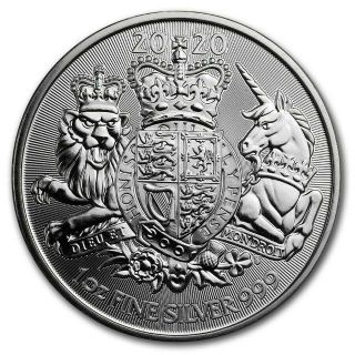 【未流通】2020 イギリス 英国 ロイヤルアーム 1オンス 銀貨 BU 純銀(貨幣)