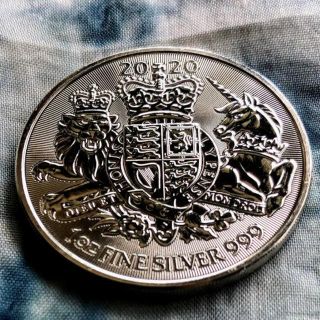 【未流通】2020 イギリス 英国 ロイヤルアーム 1オンス 銀貨 BU 純銀(貨幣)