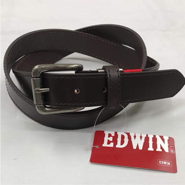 EDWIN(エドウィン)の新品 エドウィン EDWIN メンズ ベルト 紳士 革 カジュアル こげ茶 5 メンズのファッション小物(ベルト)の商品写真
