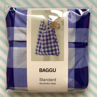 BAGGU Standard REUSABLE BAG ブルー ギンガムチェック(エコバッグ)