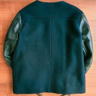 13A/W SUNSEA サンシー メルトン ウール 袖レザー ジャケット 瑛太