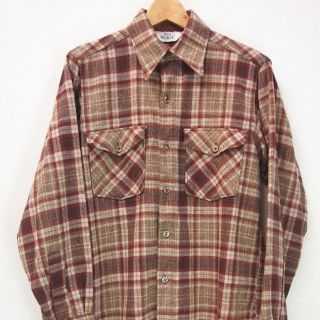 ウールリッチ(WOOLRICH)の実寸 M 70s ヴィンテージ Woolrich ウール シャツ 古着 b320(シャツ)