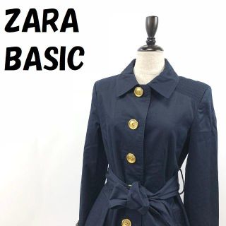 ザラ(ZARA)の【人気】ザラベーシック トレンチコート ゴールドボタン ネイビー M レディース(トレンチコート)