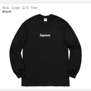 supreme Box Logo L/S Tee Sサイズ 黒 ブラック(Tシャツ/カットソー(七分/長袖))