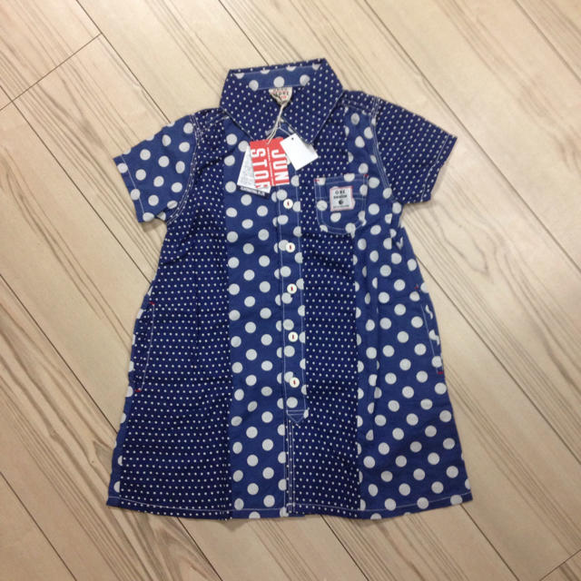 JUNK STORE(ジャンクストアー)のJUNKSTORE 新品シャツワンピ  キッズ/ベビー/マタニティのキッズ服女の子用(90cm~)(ワンピース)の商品写真