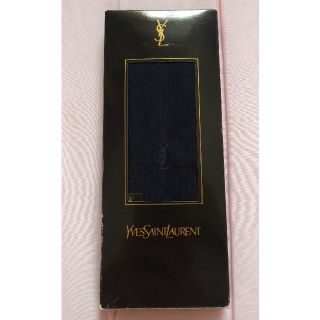 イヴサンローランボーテ(Yves Saint Laurent Beaute)のYSL メンズ ハイ ソックス 25㎝ ネイビー 箱入り 新品未使用(ソックス)