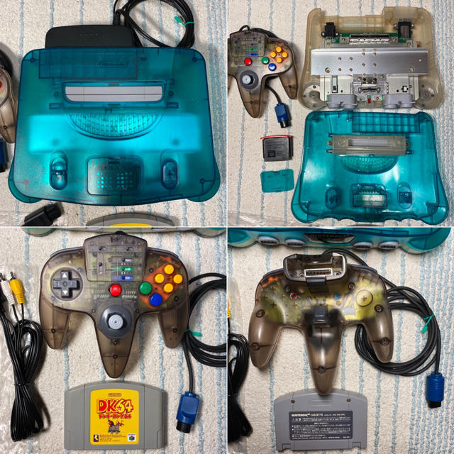 NINTENDO 64(ニンテンドウ64)の【清掃済み】ニンテンドー64 クリアブルー 拡張パック ドンキーコング64付き エンタメ/ホビーのゲームソフト/ゲーム機本体(家庭用ゲーム機本体)の商品写真