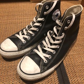 コンバース(CONVERSE)のconverse オールスター　レザー　ハイカット　黒(スニーカー)