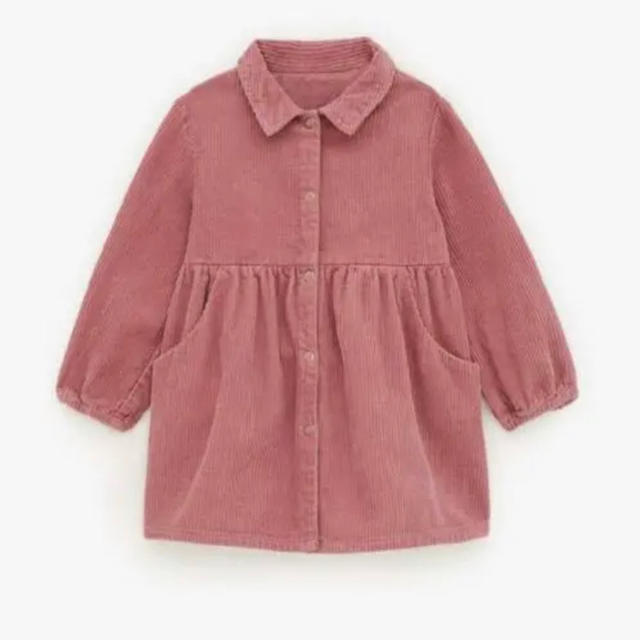 ZARA KIDS(ザラキッズ)のZARA コーデュロイ ワンピース くすみピンク キッズ/ベビー/マタニティのベビー服(~85cm)(ワンピース)の商品写真