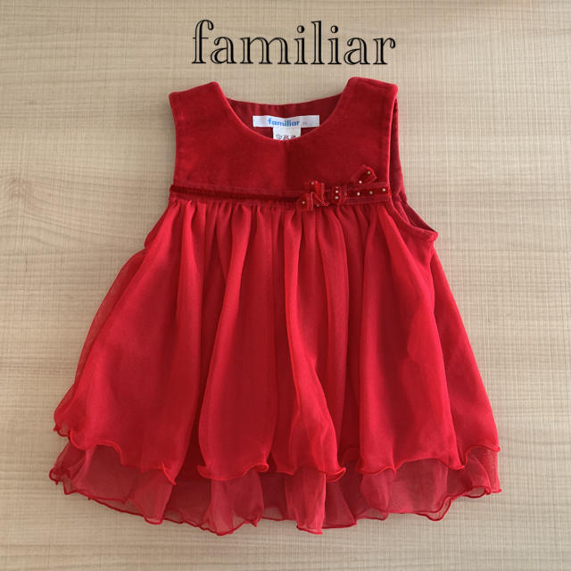 familiar(ファミリア)の【美品】ファミリア　トップス　チュニックワンピース キッズ/ベビー/マタニティのベビー服(~85cm)(ワンピース)の商品写真