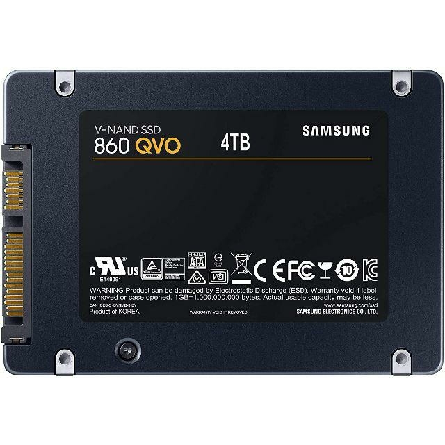 SAMSUNG(サムスン)の【専用】Samsung 860 QVO 4TB SATA   スマホ/家電/カメラのPC/タブレット(PC周辺機器)の商品写真