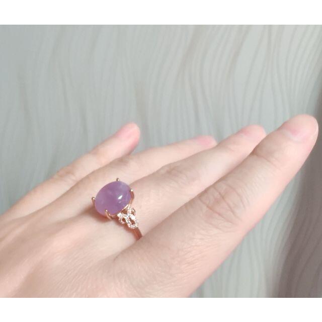18K RGPゴールド ダイヤ CZ 薄 紫 水晶 リング gu1401e レディースのアクセサリー(リング(指輪))の商品写真