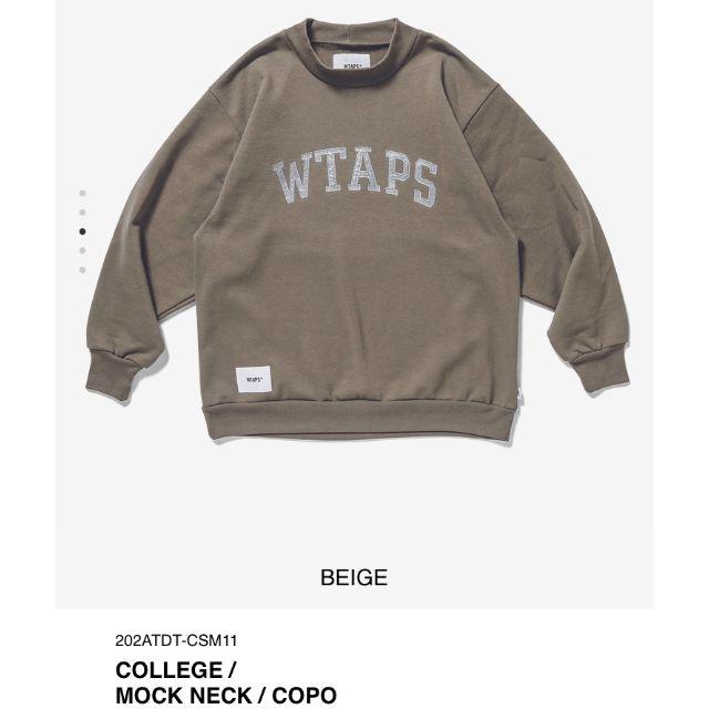 M ベージュ WTAPS COLLEGE MOCK NECK COPO 新品