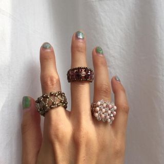 デプト(DEPT)の vintage ビーズ  リング 指輪 アクセサリー 6〜7号 ¥2500〜(リング(指輪))