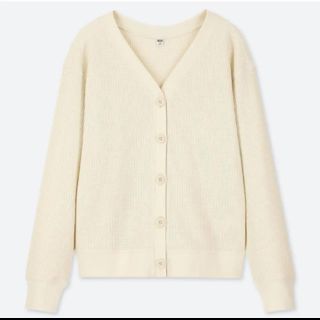 ユニクロ(UNIQLO)のワッフルVネックカーディガン（長袖）(カーディガン)