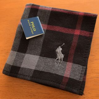 ポロラルフローレン(POLO RALPH LAUREN)の【新品】POLO Ralph Lauren タオルハンカチ 黒 チェック(ハンカチ/ポケットチーフ)