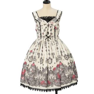 アンジェリックプリティー(Angelic Pretty)のGhost Night Brideジャンパースカート＋カチューシャ／シロ(ひざ丈ワンピース)