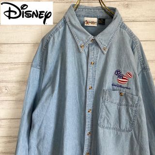 ディズニー(Disney)のXXLサイズ 古着 ディズニーワールド デニムシャツ ビックシルエット #228(シャツ)