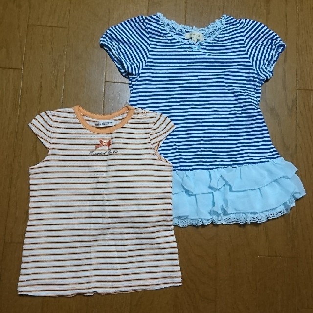 BeBe(ベベ)のBeBe Tシャツ & HusHush フリルワンピース べべ ハシュハッシュ キッズ/ベビー/マタニティのキッズ服女の子用(90cm~)(ワンピース)の商品写真