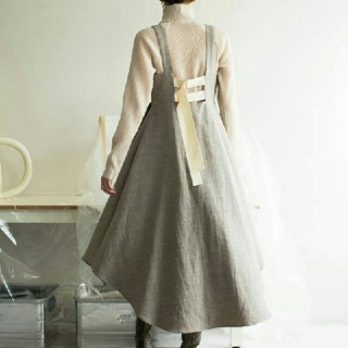 新品　Wool Linen Belted Dress / Beige(ロングワンピース/マキシワンピース)