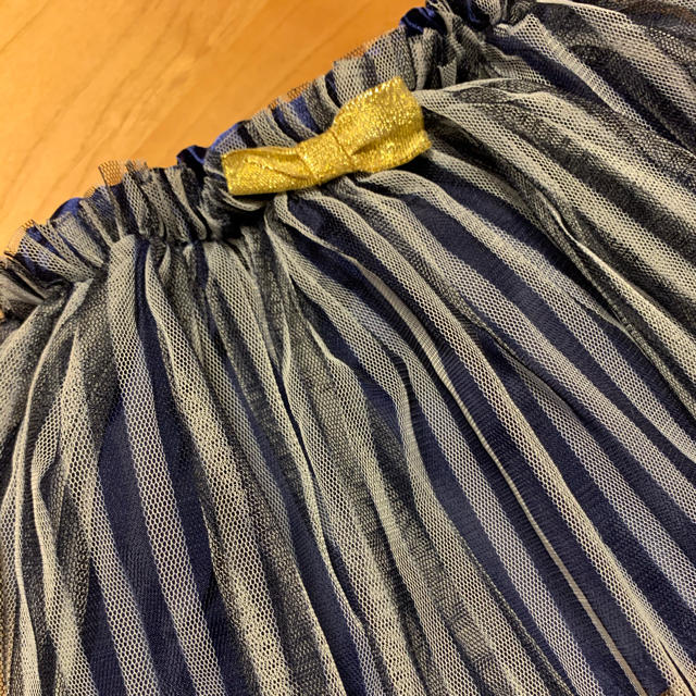 kid’s zoo(キッズズー)のストライプのチュールスカート キッズ/ベビー/マタニティのベビー服(~85cm)(スカート)の商品写真