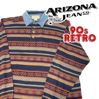 アリゾナ(ARIZONA)の90s ARIZONA Jeans Co アリゾナ ジーンズ 長袖ポロシャツ L(ポロシャツ)