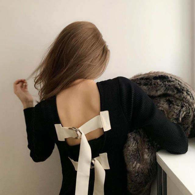 LEINWANDE. belted knit long dressの通販 by 🧺🤍 ｜ラクマ