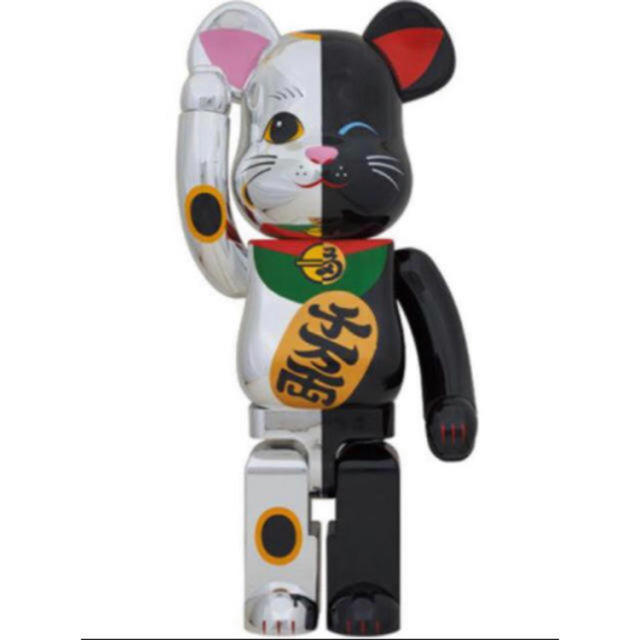 BE@RBRICK 招き猫 銀×黒 1000％