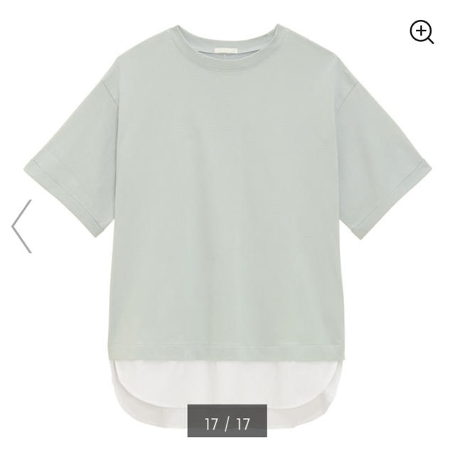 GU(ジーユー)のGU 布帛コンビネーションレイヤードプルオーバー (5分袖)Q レディースのトップス(Tシャツ(半袖/袖なし))の商品写真