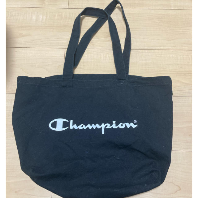 Champion(チャンピオン)のチャンピオン　トートバッグ　ノベルティ　黒　美品 メンズのバッグ(トートバッグ)の商品写真