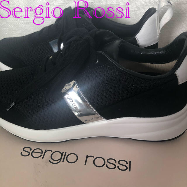 Sergio Rossi(セルジオロッシ)のクリスマスセール　新品セルジオロッシ　黒スニーカー　22.5センチ　レディース  レディースの靴/シューズ(スニーカー)の商品写真