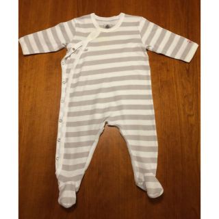 プチバトー(PETIT BATEAU)のプチバトー ボーダーロンパース(ロンパース)