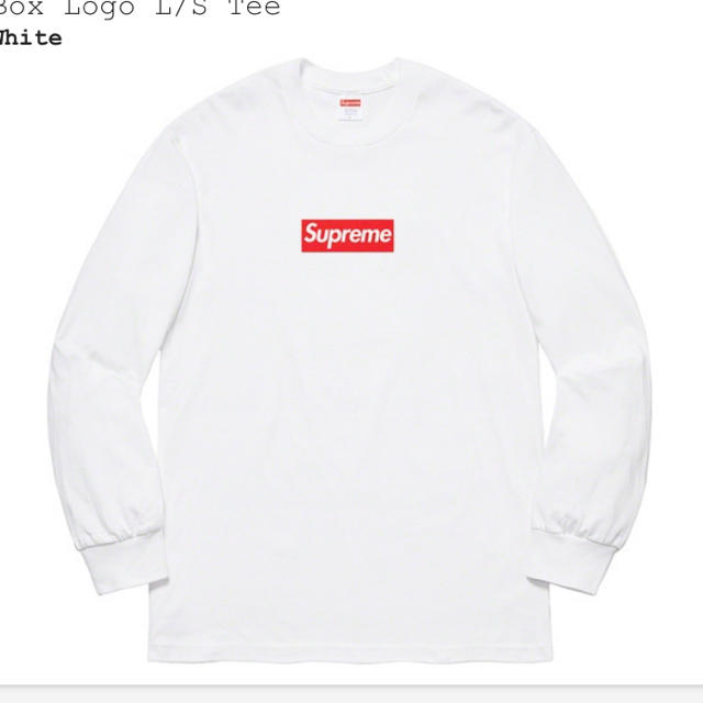 まままま専用supreme box logo L/S Tee 白M ロンT