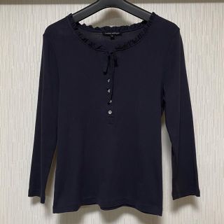 ローラアシュレイ(LAURA ASHLEY)のローラアシュレイ　リボン付きフリルカットソー(カットソー(長袖/七分))