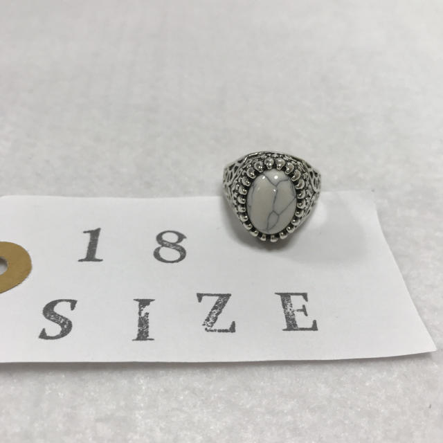 ストーンリング　18号　ホワイトターコイズ メンズのアクセサリー(リング(指輪))の商品写真