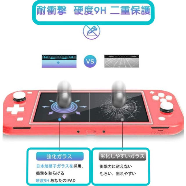 【新品未使用】Switch 強化ガラス　保護フィルム 9H スイッチ 任天堂 エンタメ/ホビーのゲームソフト/ゲーム機本体(携帯用ゲーム機本体)の商品写真