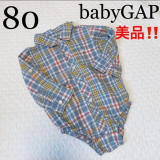 ベビーギャップ(babyGAP)の80cm男の子　襟付き長袖ロンパース　ボディスーツ　お祝い　発表会　帰省のご挨拶(ロンパース)