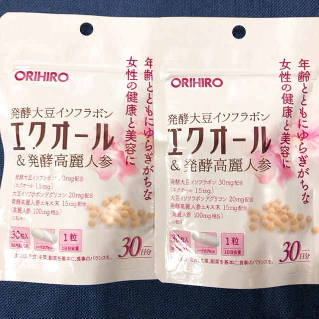 ORIHIRO(オリヒロ)のエクオール&発酵高麗人参30日分×2袋 食品/飲料/酒の健康食品(その他)の商品写真