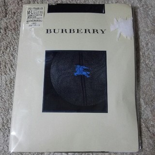 バーバリー(BURBERRY)のBURBERRY  黒　ロゴ入りストッキング　M～L(タイツ/ストッキング)