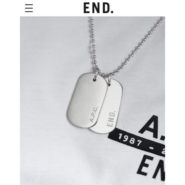 END. X A.P.C. ARMY NECKLACE 新品未使用ネックレス