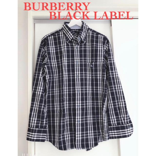 美品】バーバリーブラックレーベル/ネイビー/チェック/サイズ3(L)紺 美品】バーバリーブラックレーベル/ネイビー/チェック/サイズ3(L)紺